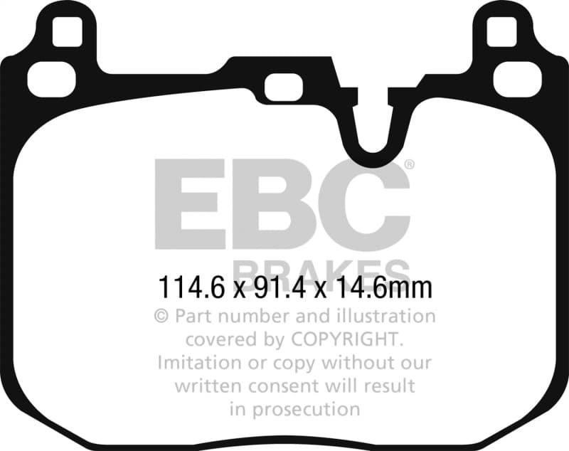 EBC Redstuff Brake Pad Set for Chevy C6 Low Dust Synthetic Fiber Ceramic - Image 2