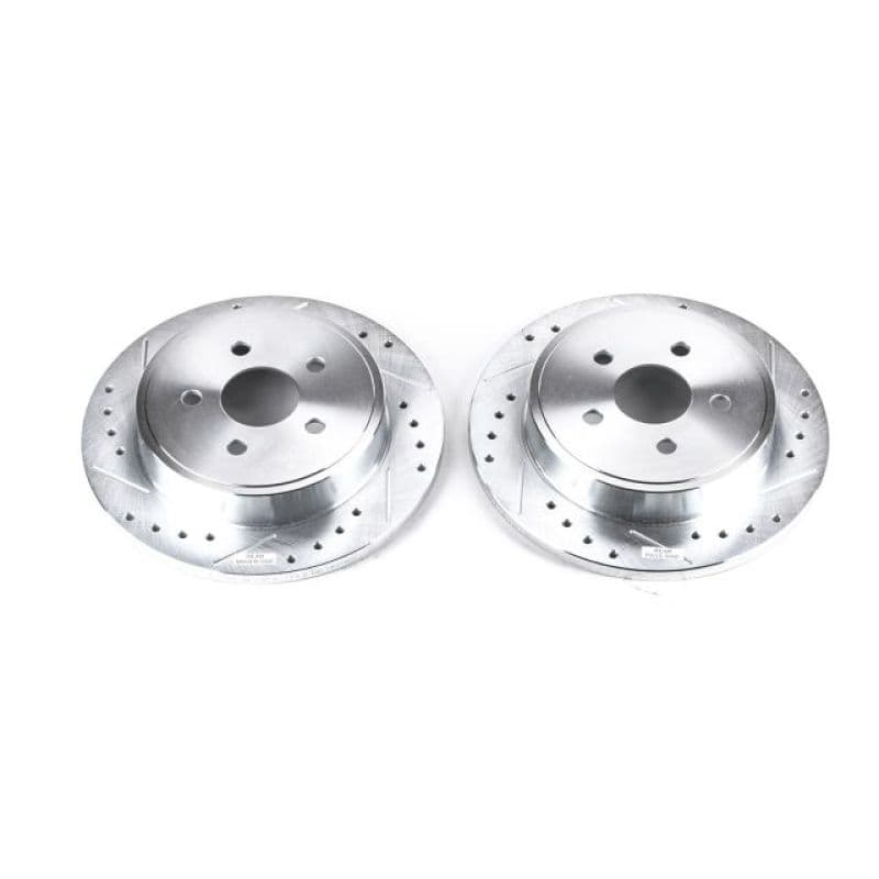 PowerStop Evolution Drilled/Slotted Rotor for Chevy C6 Cross-Drilled Silver Zinc