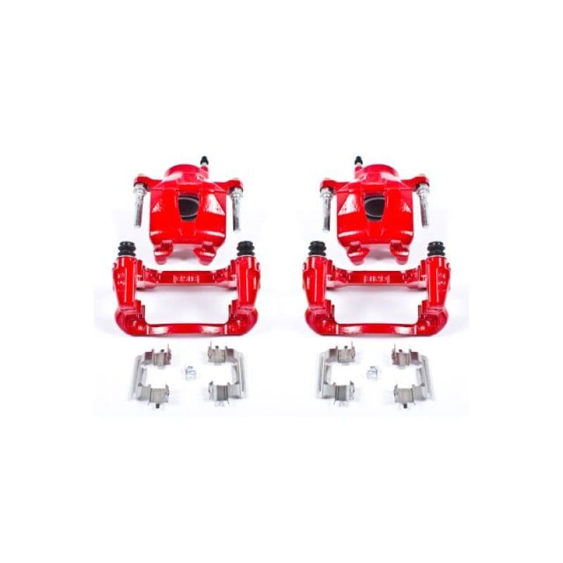 PowerStop Brake Calipers Powder Coated Red Pair High-Temp Durable Finish
