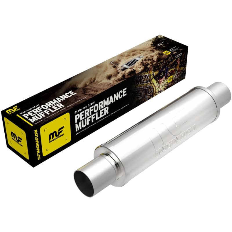 Magnaflow SS 4in Round Straight-Through Performance Muffler 4x4x14in - Image 2