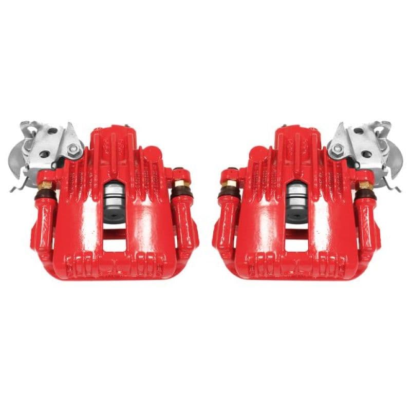 PowerStop Brake Calipers Pair Powder Coated Red High-Temp Durable Coating