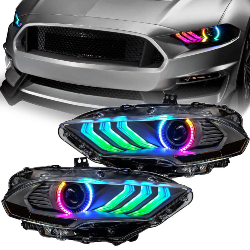 ORACLE Lighting Dynamic ColorSHIFT RGB+A Headlights for Ford Mustang with Seq...