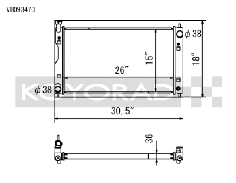 Koyo Aluminum Radiator for Subaru Impreza 2.0L & Crosstrek 2.0/2.5L Non-Turbo