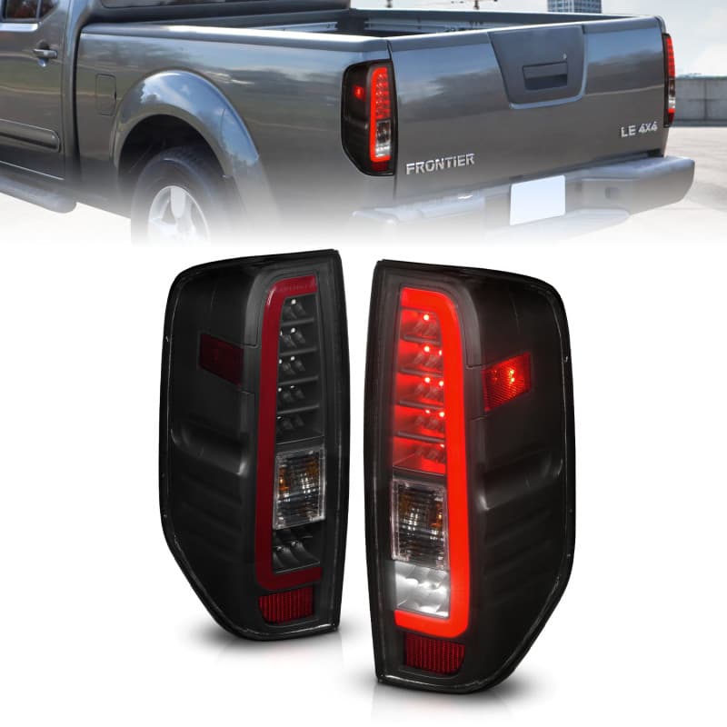 ANZO LED Taillight Assembly for Chevy C6 Clear Lens Black Housing Pair