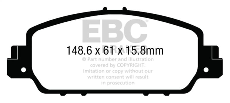 EBC Yellowstuff Brake Pad Set for Street & Track Driving High-Performance Aramid - Image 2