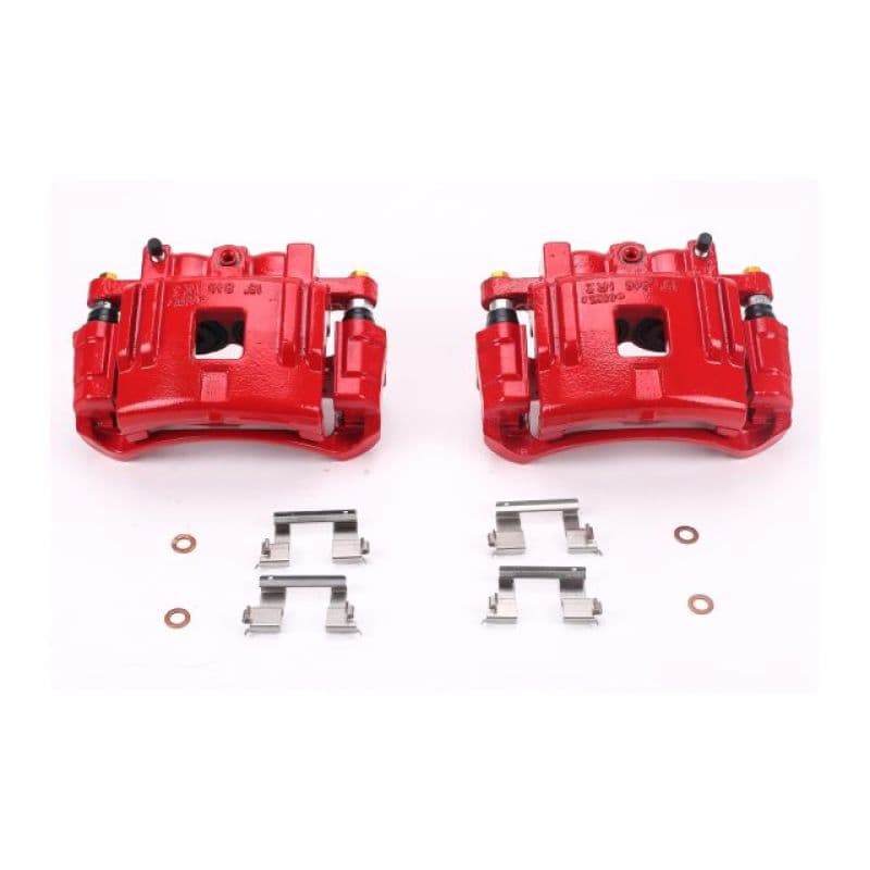 PowerStop Brake Calipers Pair High-Temp Red Powder Coat Durable Coated
