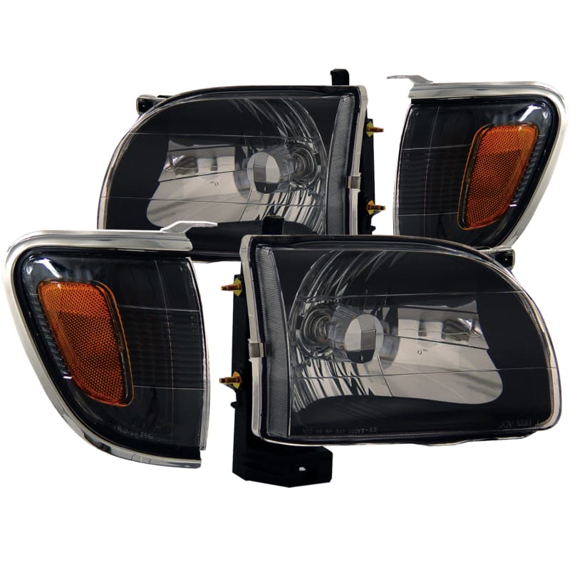 ANZO Crystal Headlights for Chevy C6 Clear Lens Black Housing Pair - Image 2