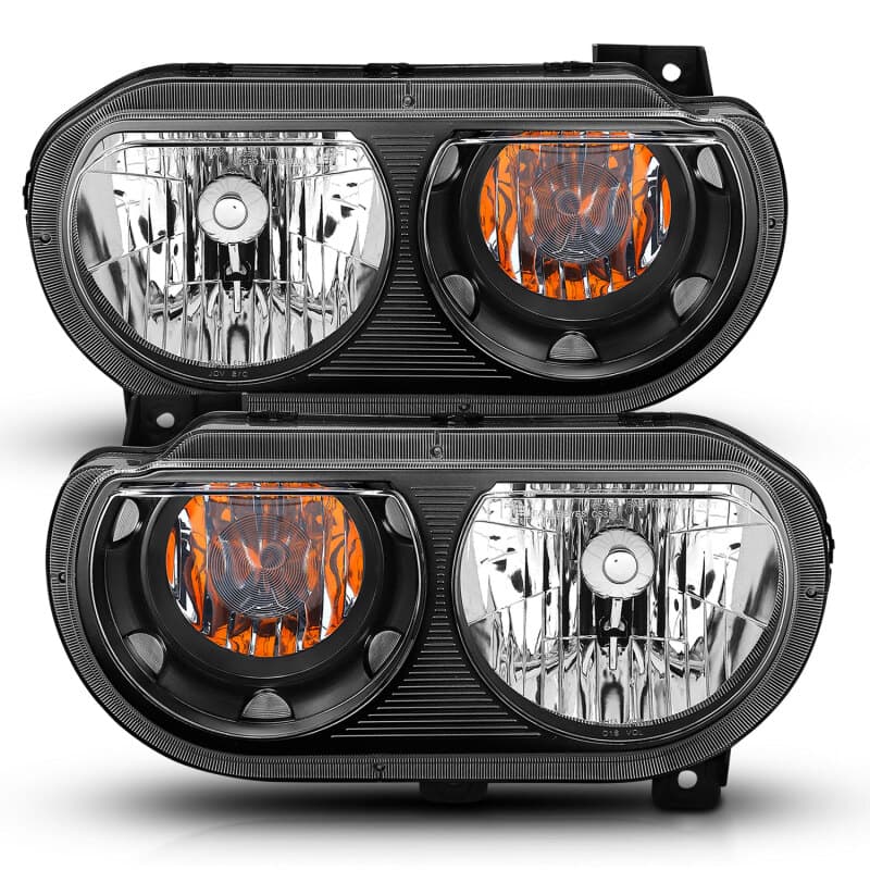 ANZO Crystal Headlights for Vehicle Clear Lens Black Housing Pair - Image 2