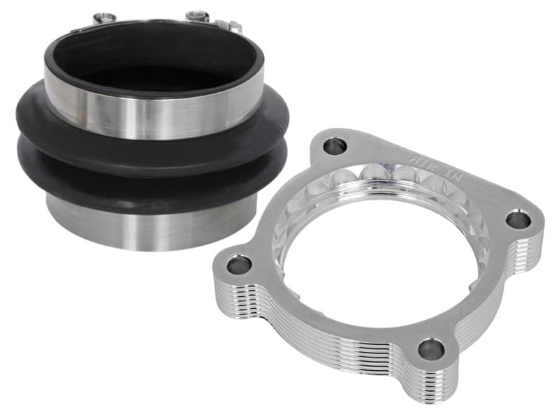 aFe Silver Bullet Throttle Body Spacer 6061-T6 Billet Aluminum Serrated/Helix...