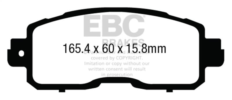 EBC Greenstuff Brake Pad Set for Street Driving High Initial Effect 600°C - Image 2