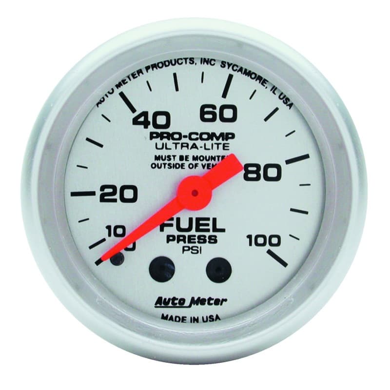 AutoMeter Mechanical Fuel Pressure Gauge for Fuel Injected & Carbureted -4AN
