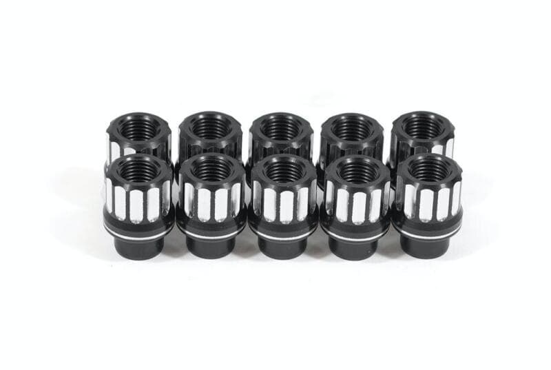 BMR Suspension Lug Nut Kit 14mm x 1.50 RH Conical 12-pt Aluminum Black Anodized