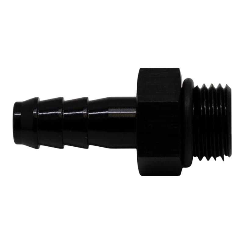 DeatschWerks 6AN ORB to 5/16in Triple Barb Adapter with O-Ring Matte Black