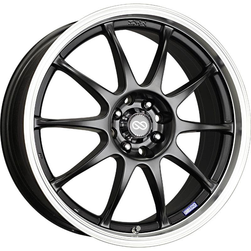 Enkei J10 16x7 5x100/114.3 Matte Black Wheel with Machined Lip - Image 2