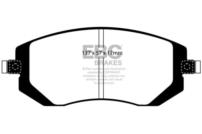 EBC Greenstuff Brake Pad Set for Street Driving High Initial Effect 600°C