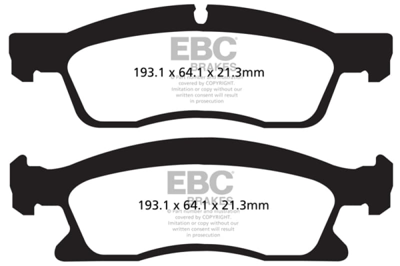 EBC Yellowstuff Brake Pad Set for Street and Track Driving Aramid Fiber Compound