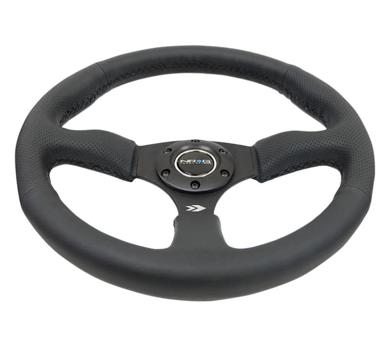 NRG Steering Wheel for Chevy C6 350mm Reinforced Black Leather Grip - Image 3
