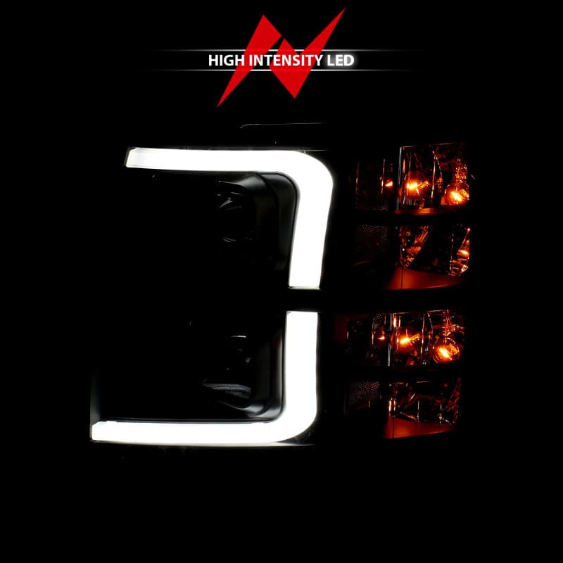 ANZO Projector Headlight Set for Chevy C6 Clear Lens Chrome Housing Pair - Image 5