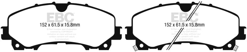 EBC Yellowstuff Brake Pad Set for Street & Track Driving Aramid Fibre Compound