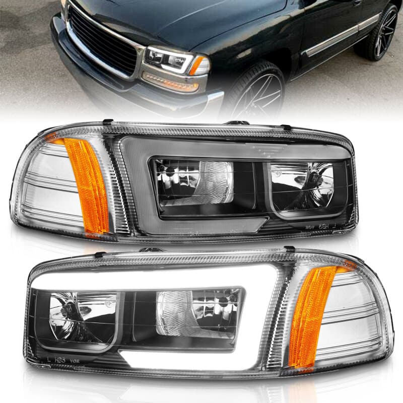 ANZO Crystal Headlights Set Clear Lens Black Housing 2pc for Vehicle - Image 2