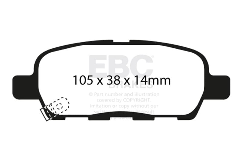EBC Redstuff Brake Pad Set for Chevy C6 Low Dust Ceramic Fiber Compound - Image 2