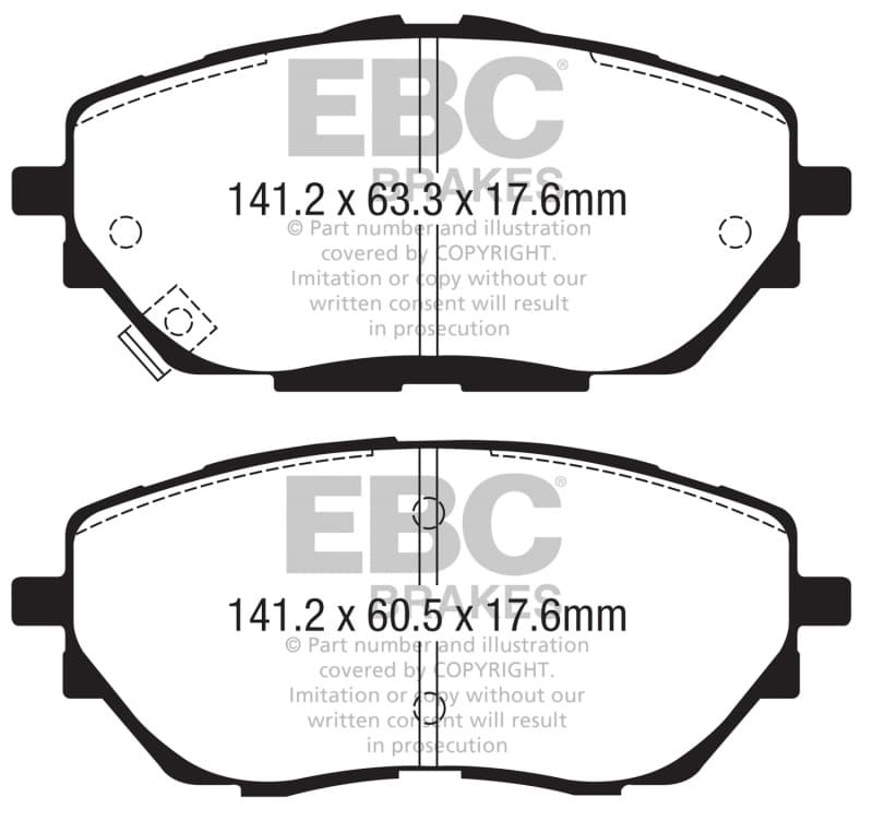 EBC Brake Pad Set for Chevy C6 6-Piston Yellowstuff - Image 2