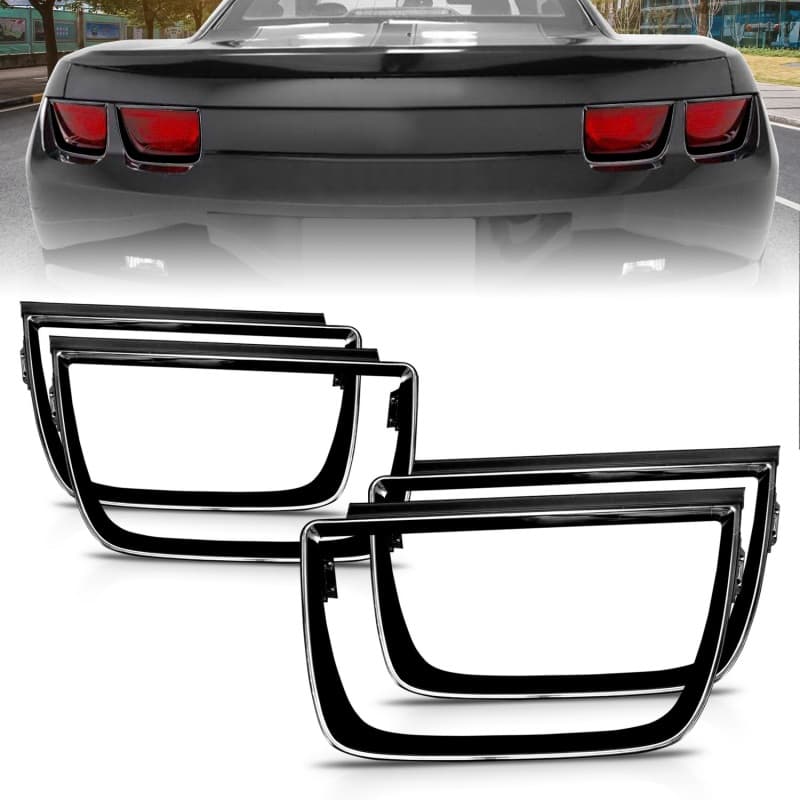 ANZO Taillight Bezels Gloss Black Pair for Chevy C6 4-Piece Set