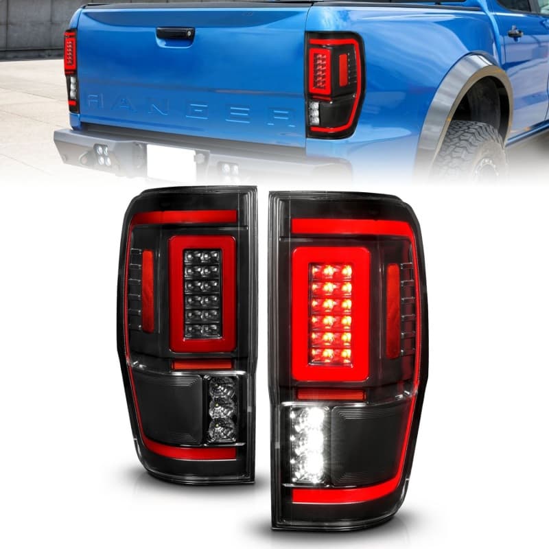 ANZO LED Taillight Assembly for Chevy C6 Clear Lens Black Housing Pair
