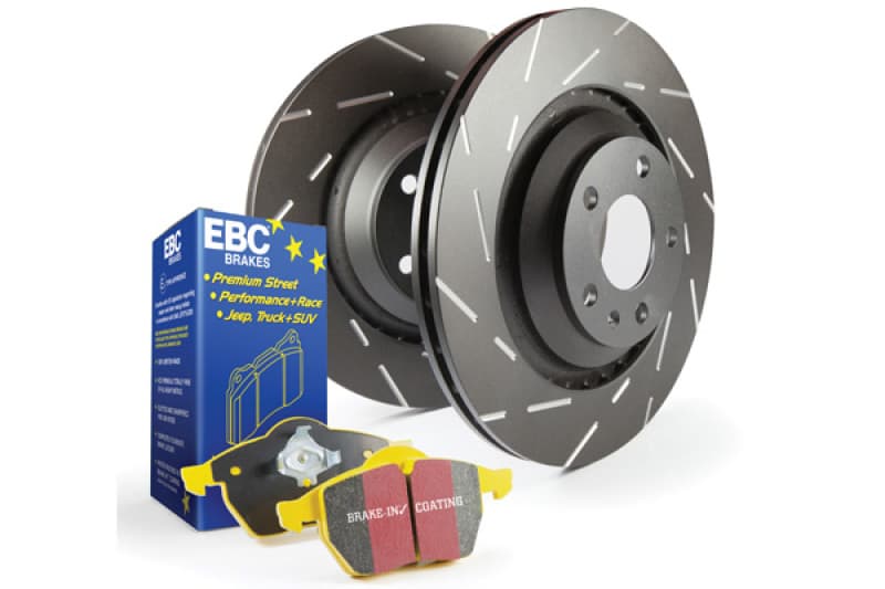 EBC USR Slotted Rotor & Yellowstuff Pad Kit for Chevy C6 with Low Wind Noise