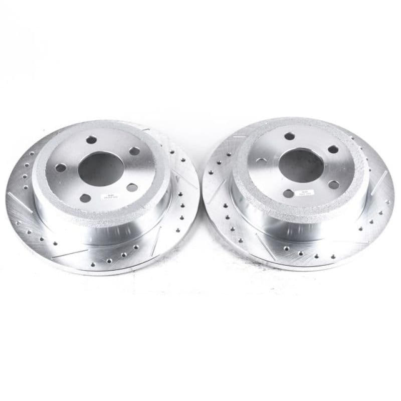 PowerStop Evolution Drilled/Slotted Rotor for OE Fit with Silver Zinc Plating