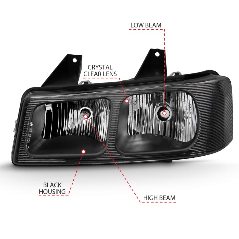 ANZO Crystal Headlights for Chevy C6 Clear Lens Replacement Pair - Image 4