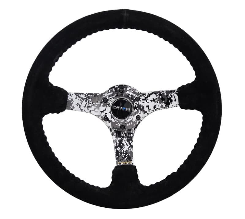 NRG Steering Wheel for Chevy C6 350mm 3in Deep Reinforced Black Suede