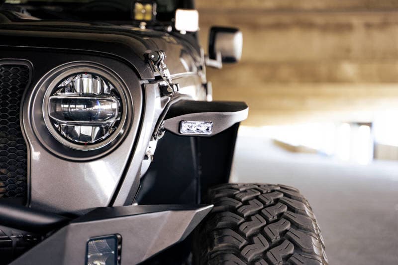 DV8 Offroad Slim Steel Fender Flares for Jeep Wrangler JL with Dual Stage DRL - Image 5