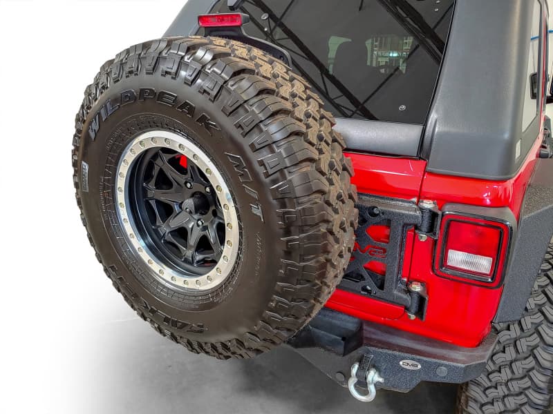 DV8 Offroad Tire Carrier for Jeep JL 2018+ HD Hardened Steel Easy Open Hinge - Image 3