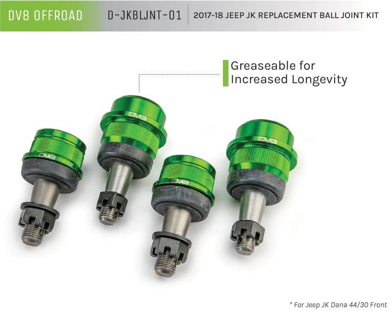 DV8 Offroad Ball Joint Replacement for Jeep JK SAE4140 Chromoly Steel Greaseable - Image 5