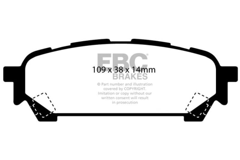 EBC Yellowstuff Brake Pad Set for Street and Track Driving Aramid Fiber Compound
