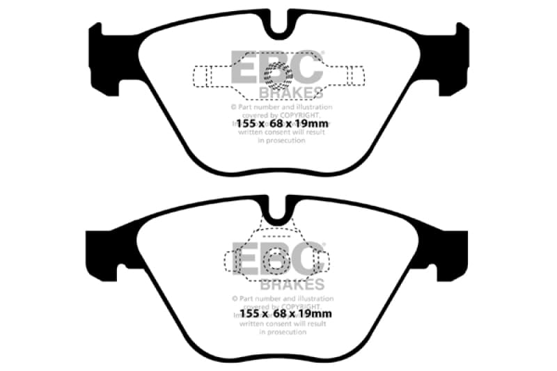 EBC Redstuff Brake Pad Set for Chevy C6 Low Dust Synthetic Fiber Ceramic