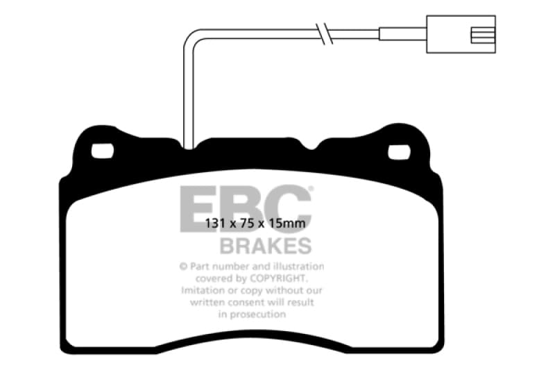 EBC Yellowstuff Brake Pad Set for Street and Track Driving High-Performance