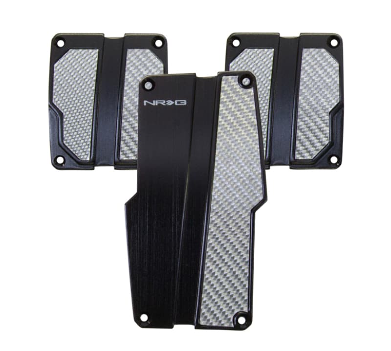NRG Aluminum Sport Pedals M/T Black Silver Carbon - Image 2