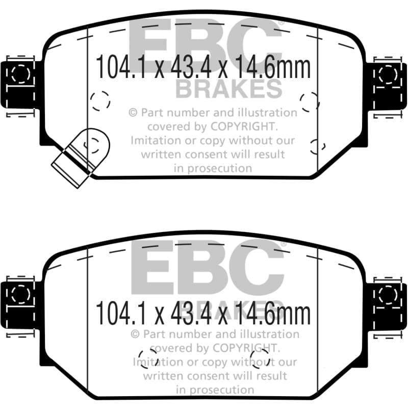 EBC Yellowstuff Brake Pad Set for Street and Track Driving High Performance