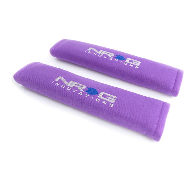 NRG Seat Belt Pads 2.7in Wide x 11in Purple (2 Piece)