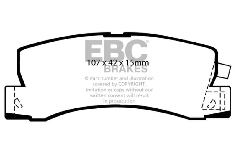 EBC Yellowstuff Brake Pad Set for Street and Track Driving Aramid Fiber Compound