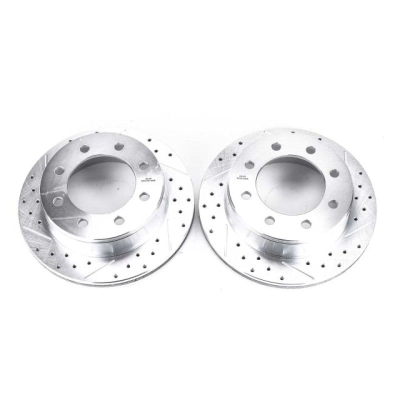 PowerStop Evolution Drilled/Slotted Rotor for OE Fit Silver Zinc Plated