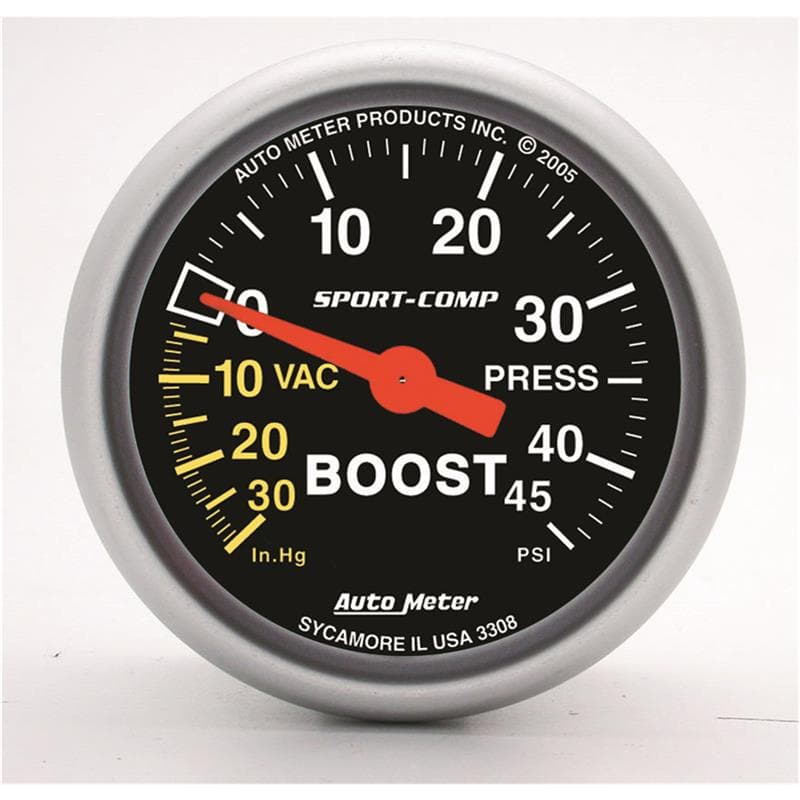 AutoMeter Mechanical Boost/Vac Gauge 1/8" NPT High Precision Bourdon Tube