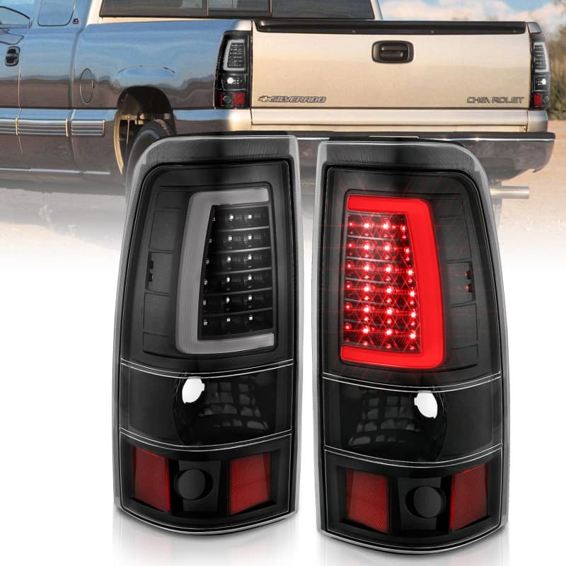 ANZO LED Taillight Assembly Pair Plank Style Clear Lens Black Housing - Image 2