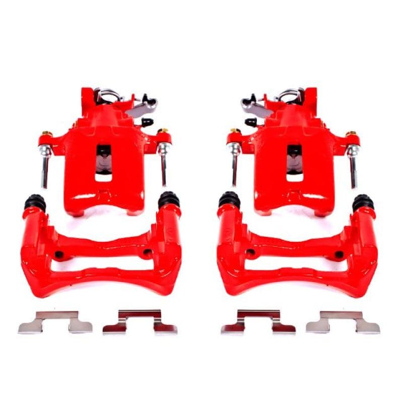 PowerStop Brake Calipers Pair Powder Coated Red High-Temp Durable Coating