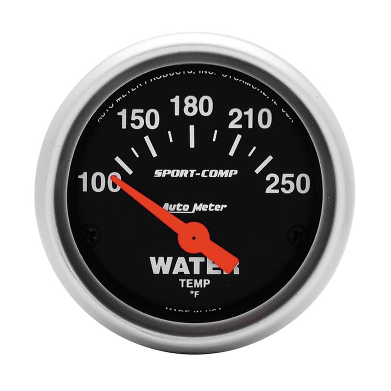 AutoMeter Water Temperature Gauge with 1/8" NPT Transducer for All Vehicles