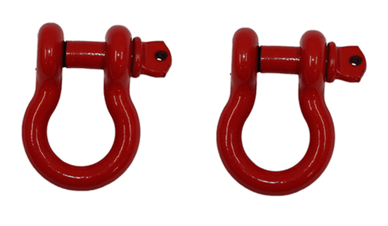 Fishbone Offroad D-Ring Pair 7/8" Pin 4.75-Ton Red Powder Coated
