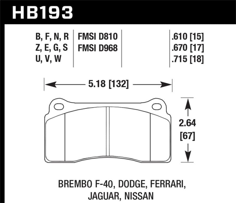 Hawk Performance ER-1 Brake Pad Sets for OE Fitment with DTC Curved Slot Design - Image 2
