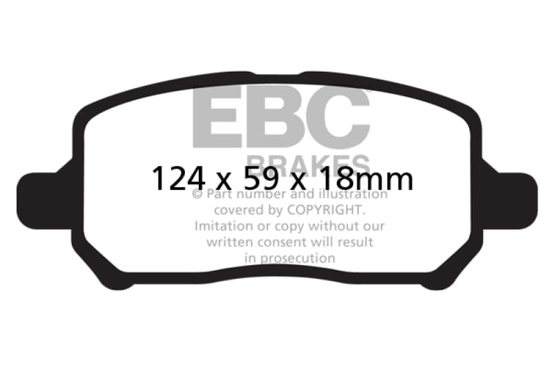 EBC Greenstuff Brake Pad Set for Street Driving High Initial Effect Up to 600°C